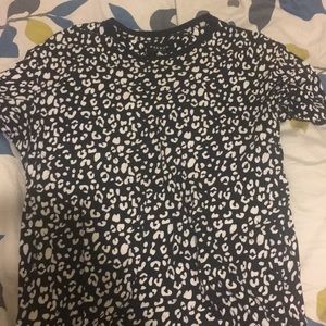 Black and white zebra print t shirt